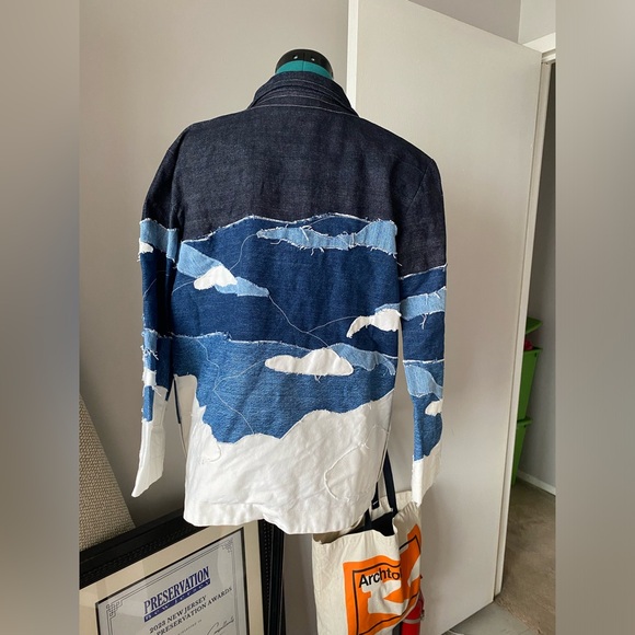 Handmade unique denim patchwork jacket - Picture 3 of 3